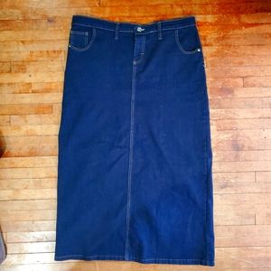 Long denim skirt
